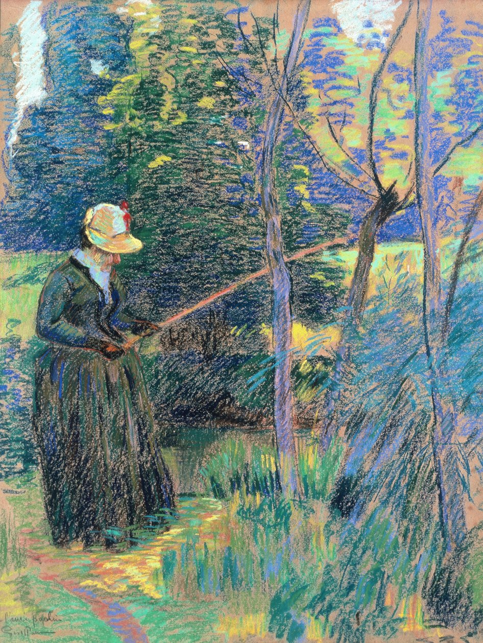 Madame Guillaumin pesca, c.1894 (pastel) de Jean Baptiste Armand Guillaumin