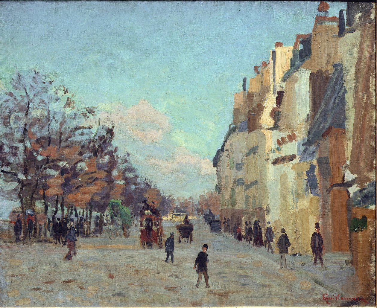 Quai de la gare em Paris, efeito neve - óleo sobre tela de Jean Baptiste Armand Guillaumin
