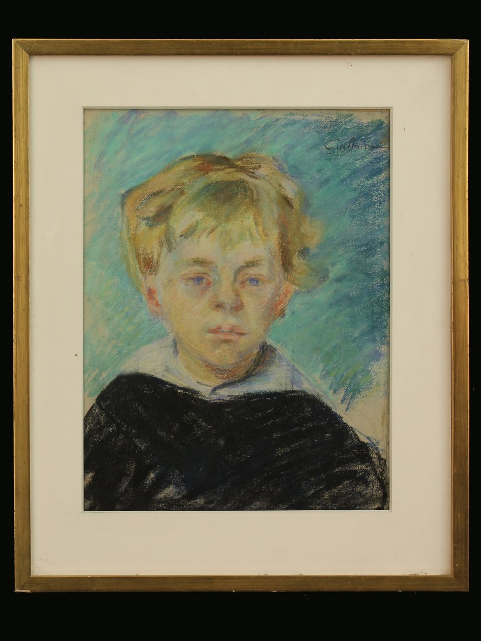 O Filho do Artista, c.1910 (giz no papel) de Jean Baptiste Armand Guillaumin