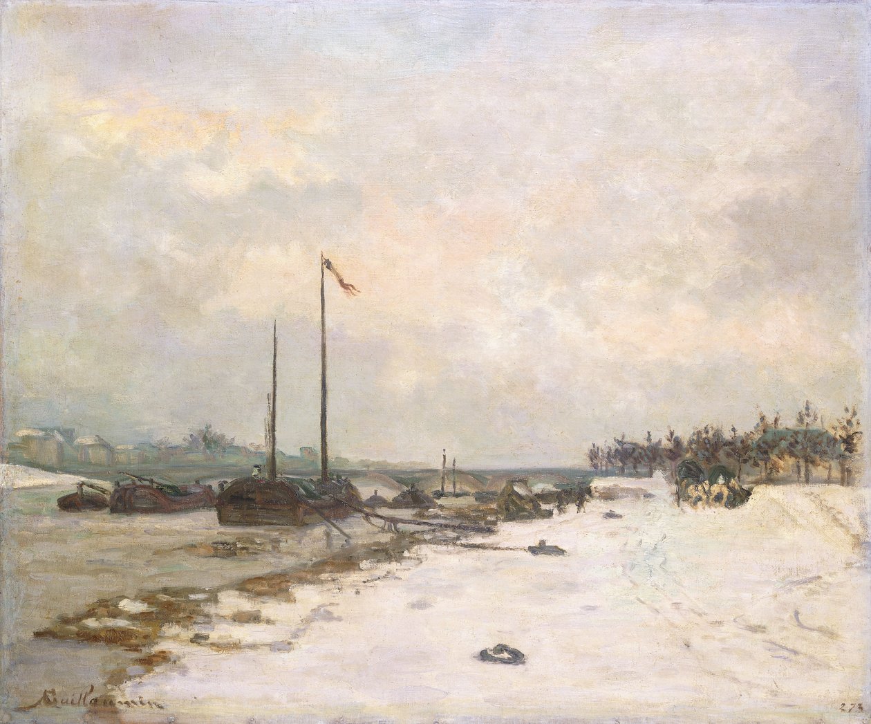 O cais do Sena nos arredores de Paris; Cais do Sena, perto de Paris, 1873 de Jean Baptiste Armand Guillaumin