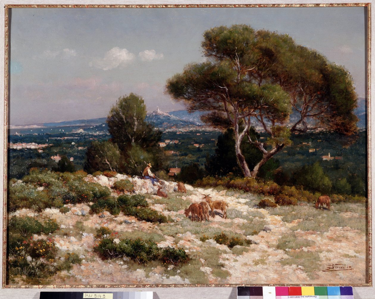 Shepherds on the heights of Saint Loup in Marseille Painting de Jean Baptiste Baudin (1856-1922) Dim. 48x63 cm Menção obrigatória: Colecção de Fundações de Provença, Marselha de Jean Baptiste Baudin