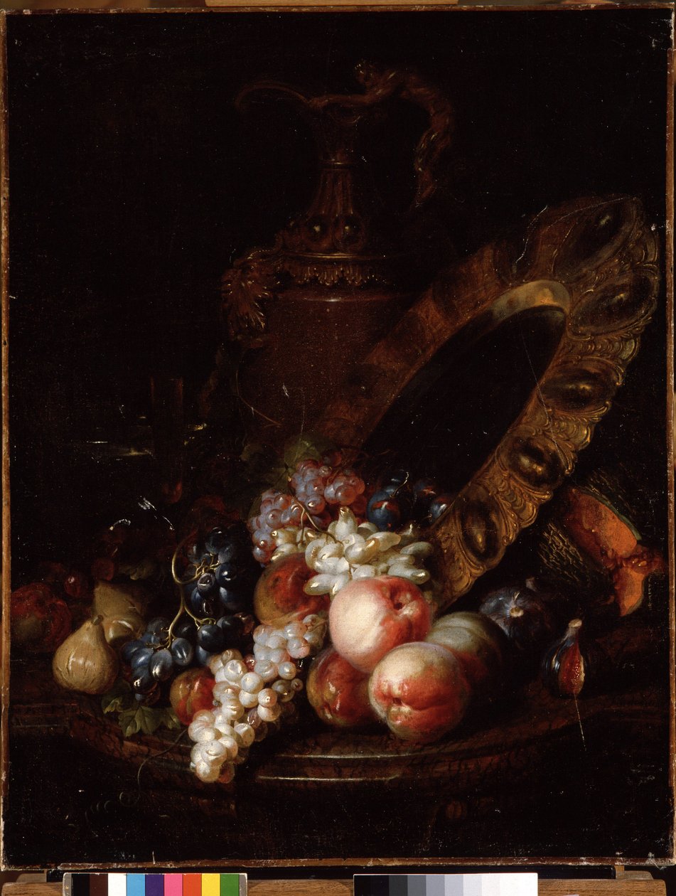Natureza Morta com Frutas e Objectos Preciosos (óleo sobre tela) de Jean Baptiste Belin de Fontenay