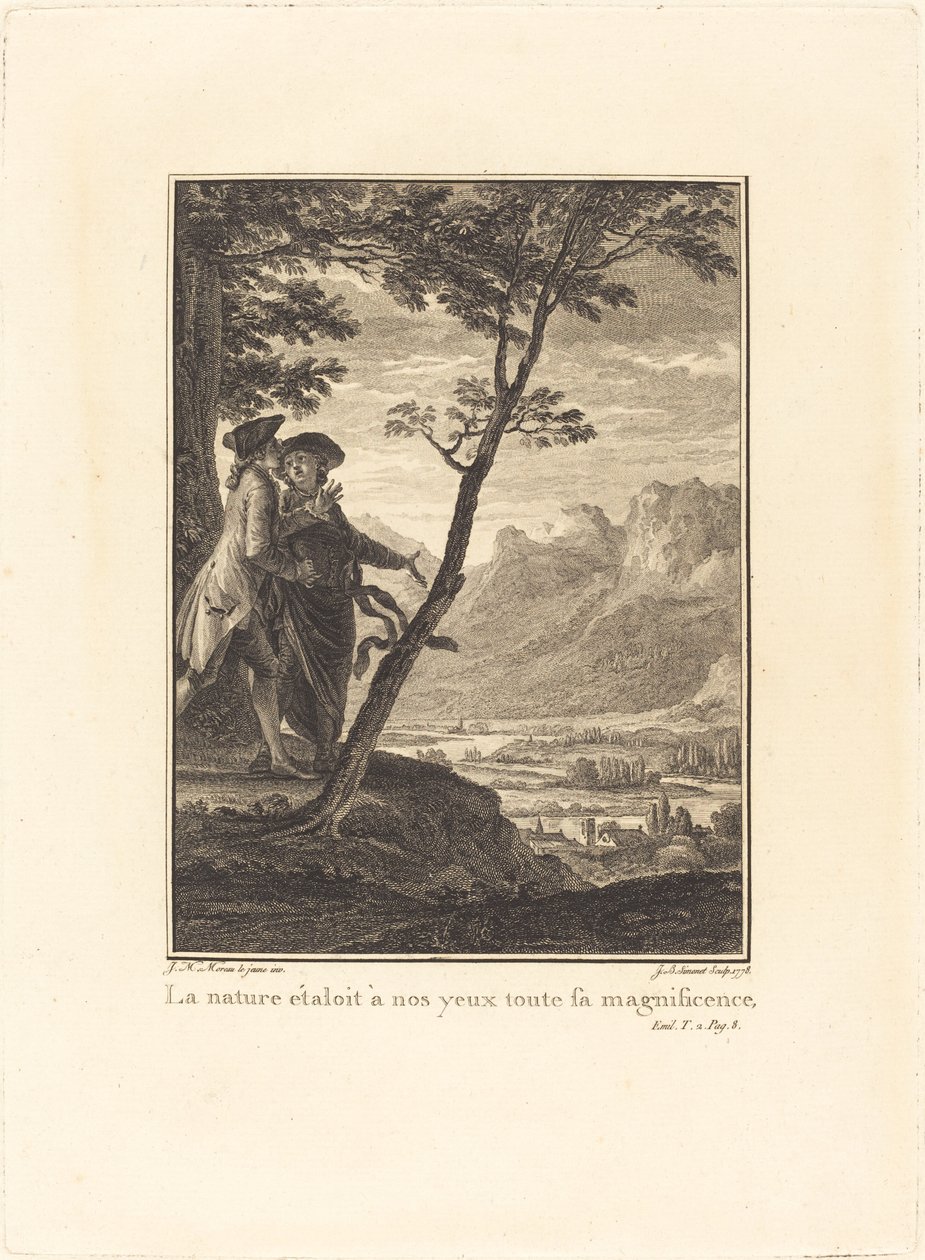 La nature étaloit à nos yeaux toute sa magnificence de Jean Baptiste Blaise Simonet after Jean Michel Moreau