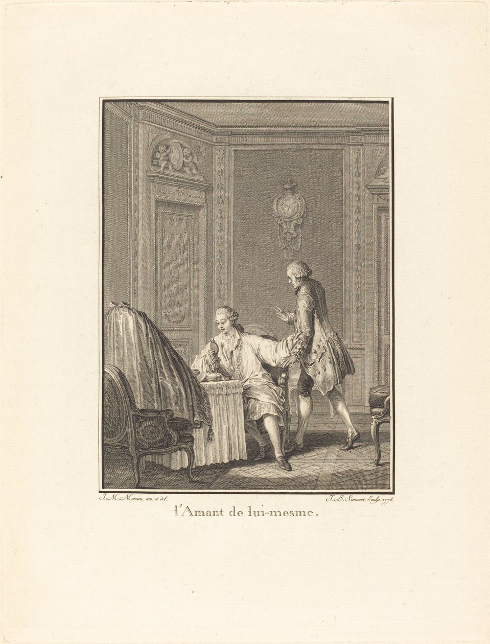 O filho pródigo com os porcos de Jean Baptiste Blaise Simonet after Jean Michel Moreau