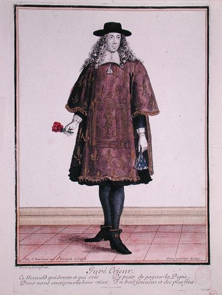 O Criador da Cidade de Beaune, finais do século XVII (gravura a cores) de Jean Baptiste Bonnart