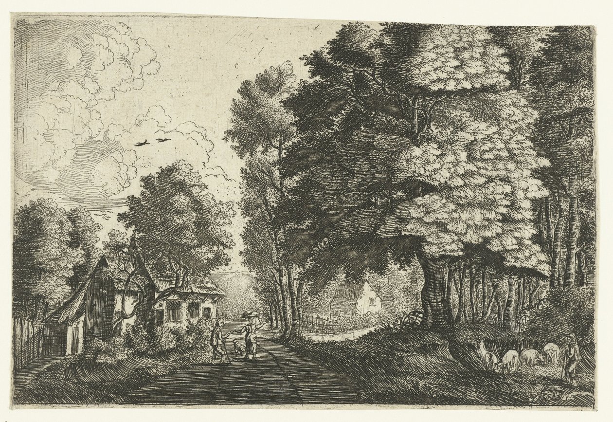 Pastor em uma borda da floresta de Jean Baptiste Bonnecroy