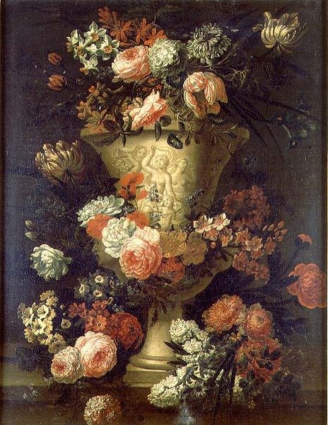 Tulipas, peônias e outras flores de Jean Baptiste Bosschaert
