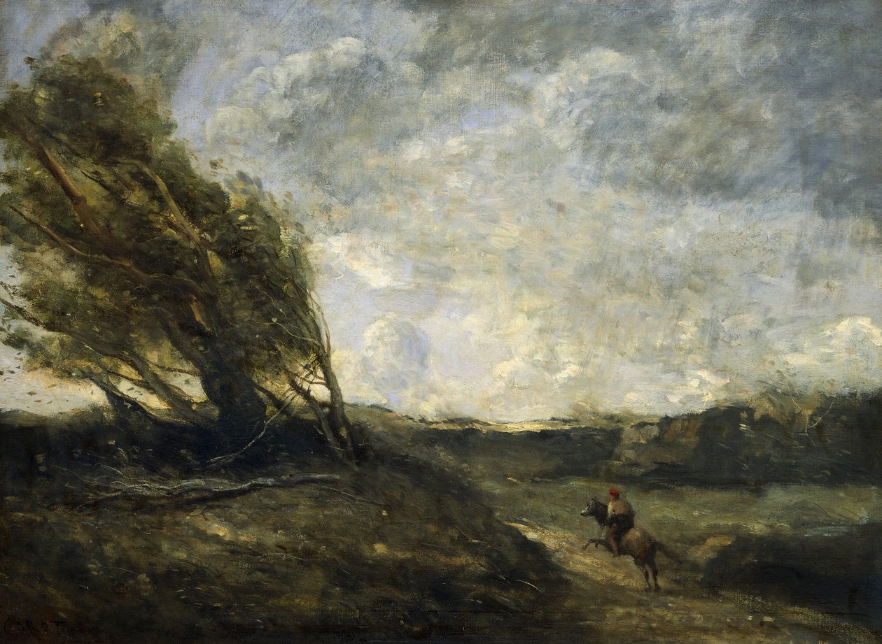 A Gust of Wind (Le coup de vent) de Jean Baptiste Camille Corot