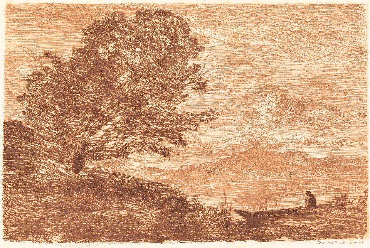 Um lago no Tirol Un lac du Tyrol, 1863. de Jean Baptiste Camille Corot