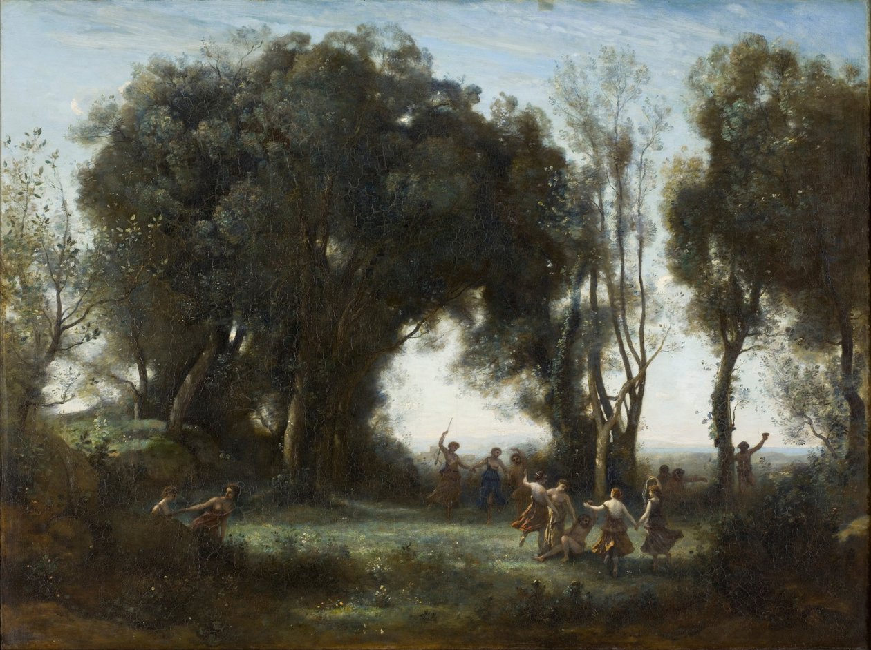 Uma manhã. A dança das ninfas, 1850 de Jean Baptiste Camille Corot