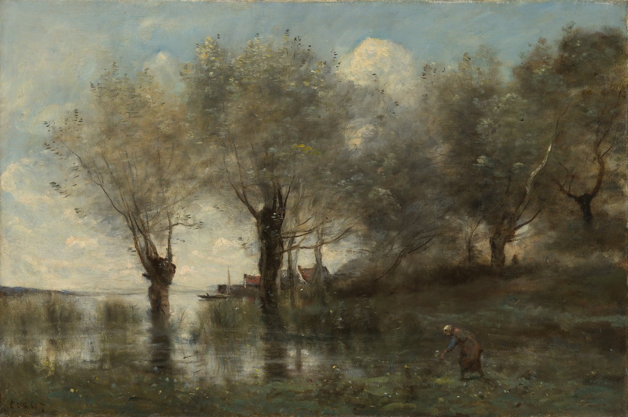 Um lago na Picardia, ca. 1867 de Jean Baptiste Camille Corot