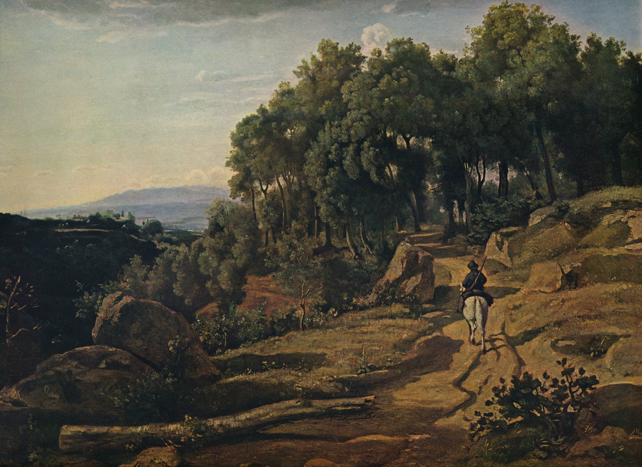 Uma vista perto de Volterra, 1838 de Jean Baptiste Camille Corot