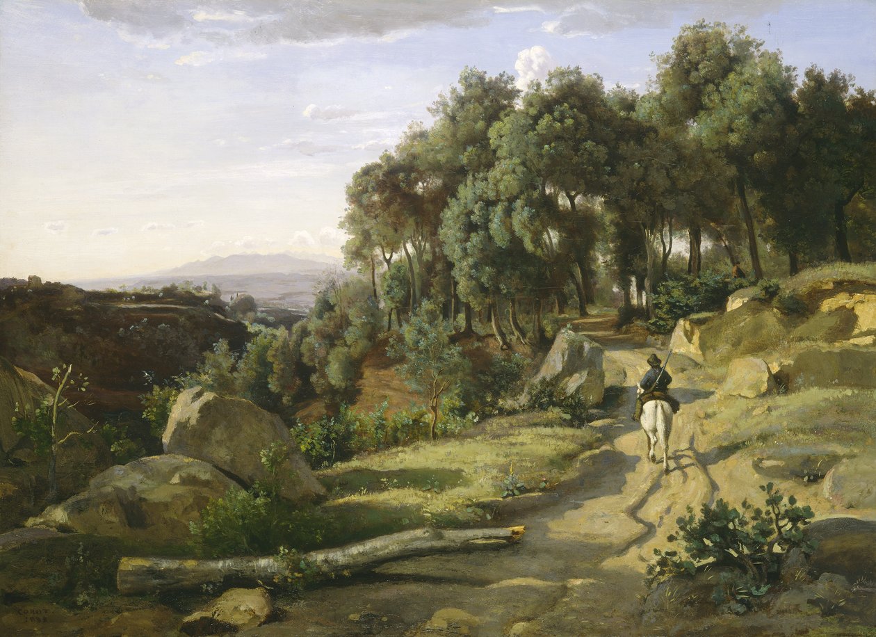 Uma vista perto de Volterra de Jean Baptiste Camille Corot