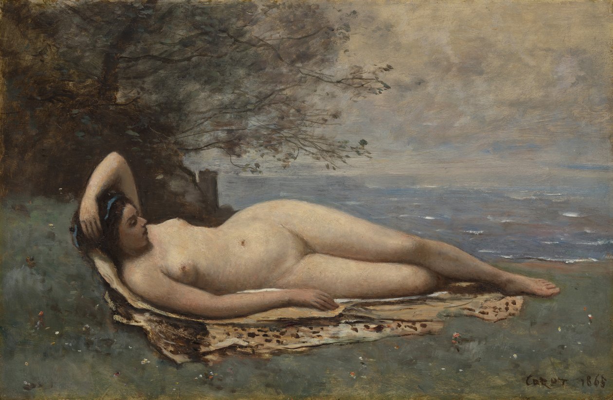 Bacchante à beira-mar, 1865. de Jean Baptiste Camille Corot