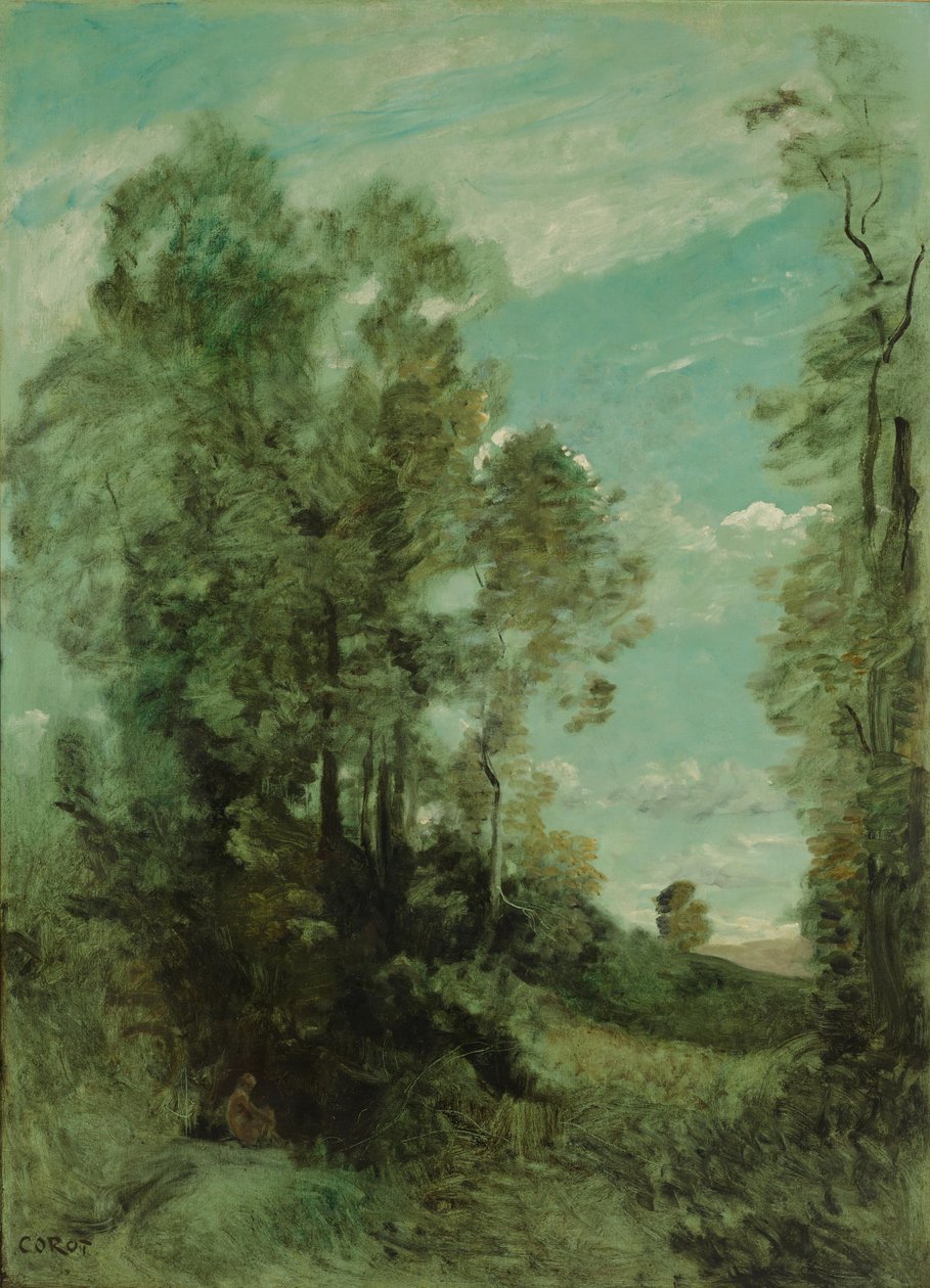 Paisagem arbórea (manhã) de Jean Baptiste Camille Corot