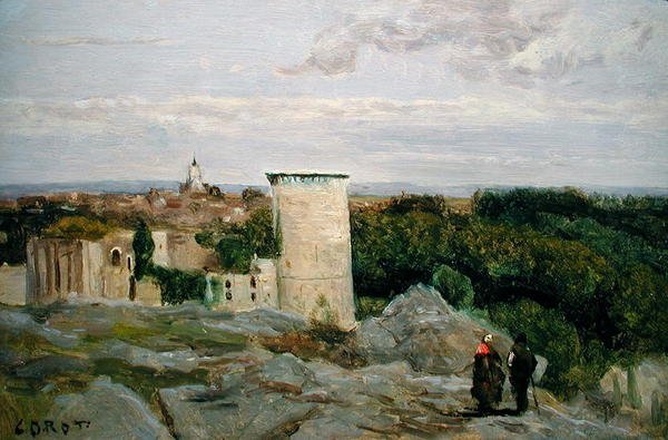 Castelo de Falaise, c.1846 (óleo sobre tela) de Jean Baptiste Camille Corot
