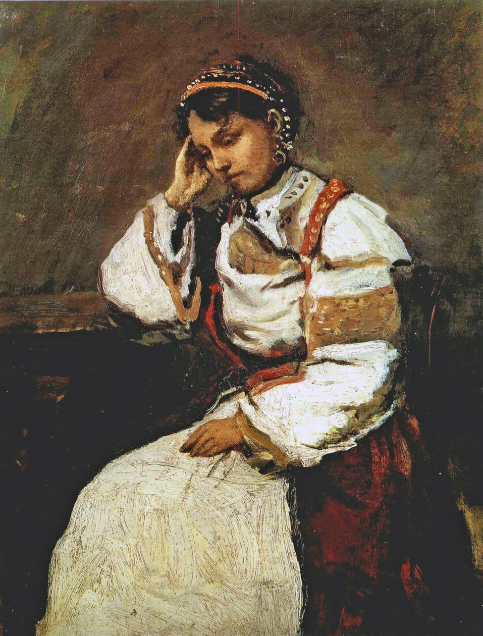 Corot - A cigana sonhadora, 1865-70 de Jean Baptiste Camille Corot