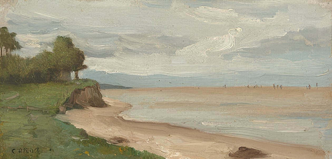 A praia de Etretat. Por volta de 1872 de Jean Baptiste Camille Corot