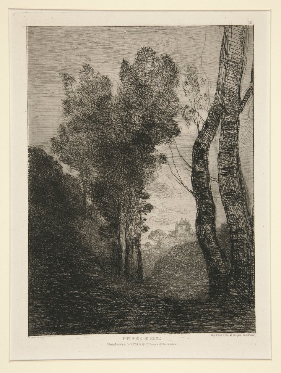 Arredores de Roma (Perto de Roma) de Jean Baptiste Camille Corot