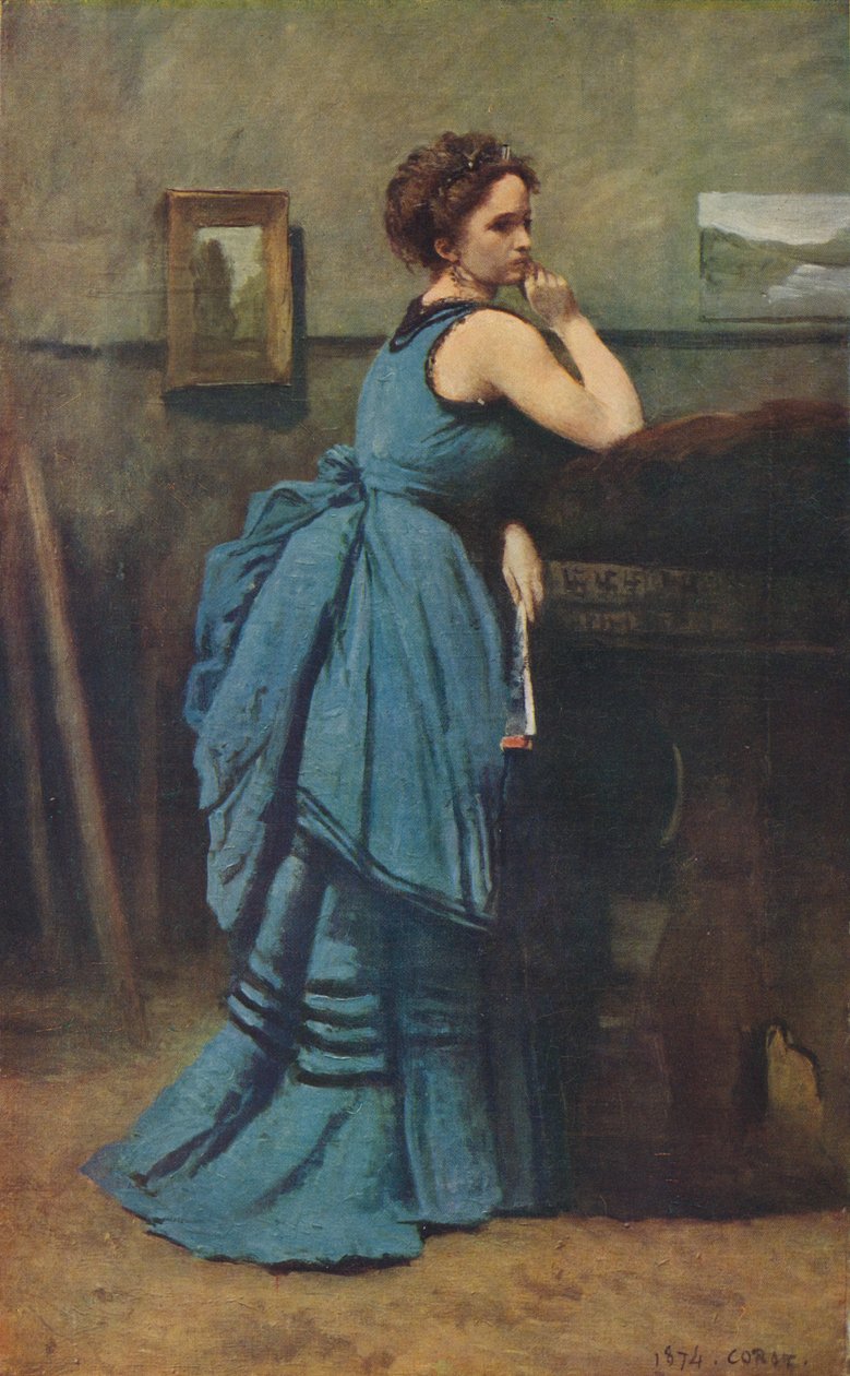 Mulher de azul, 1874, 1939 de Jean Baptiste Camille Corot