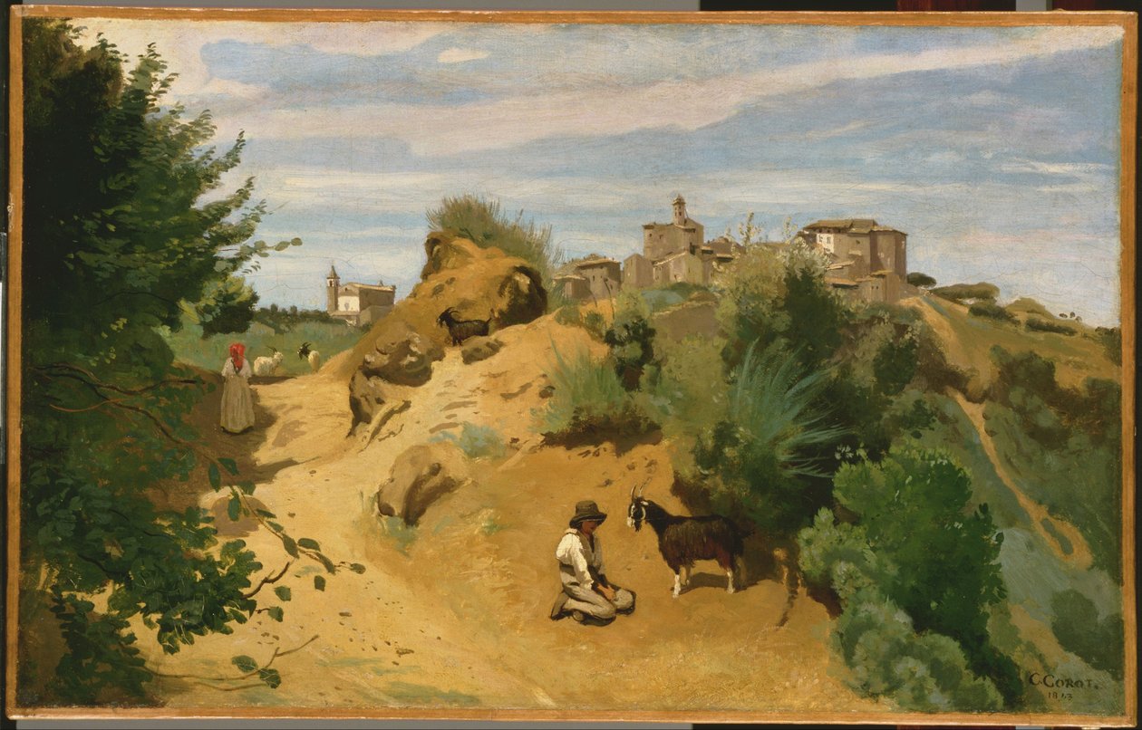 Francês: Genzano Genzano de Jean Baptiste Camille Corot