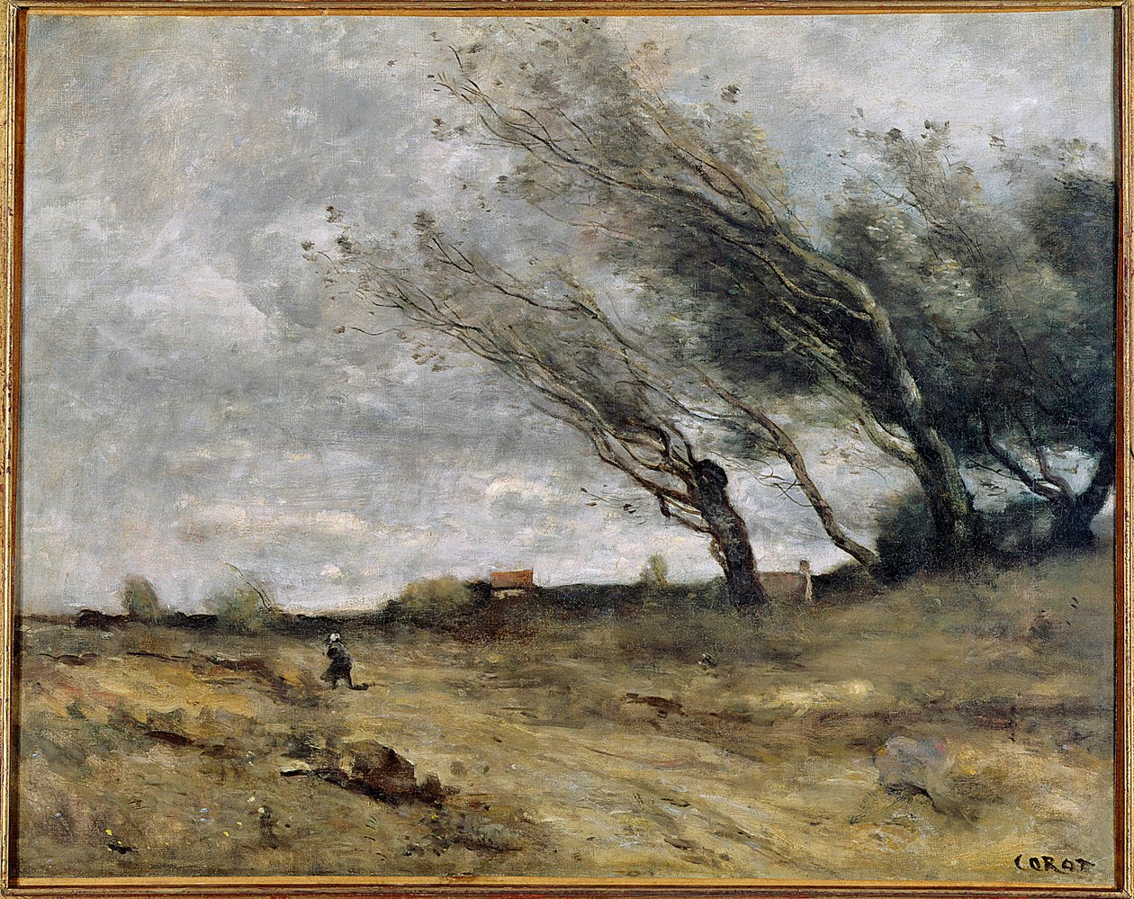 Gale Painting by Camille Corot (1796-1875) 1870 Sun. 0,47 X 0,58 m Reims. Museu de Belas Artes de Jean Baptiste Camille Corot