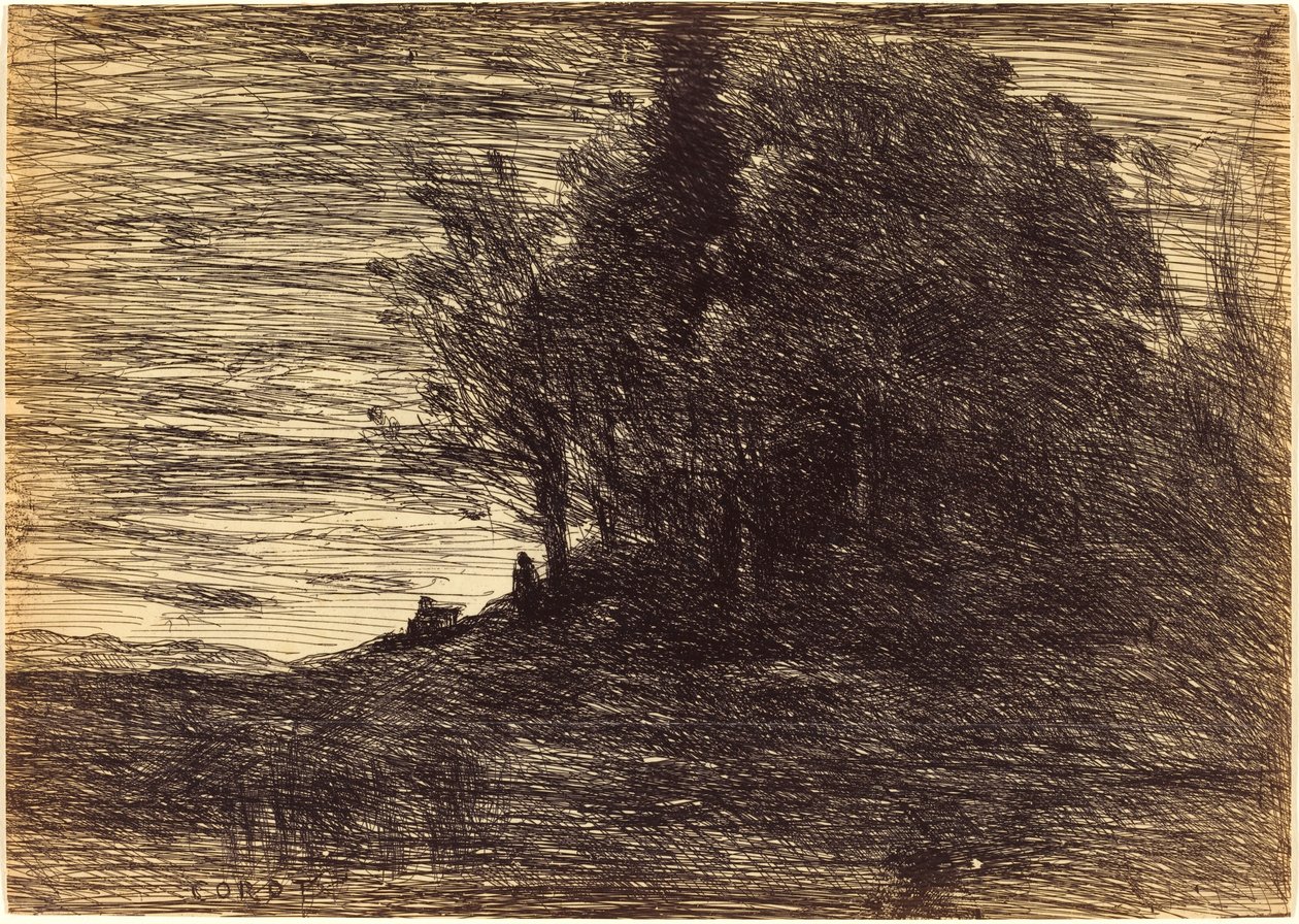 Bosques do Eremita O Bosque do Eremita, 1858. de Jean Baptiste Camille Corot