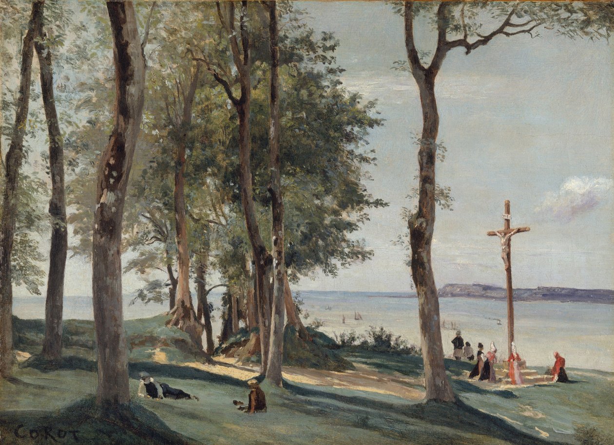 Honfleur: Calvário, c.1830 de Jean Baptiste Camille Corot