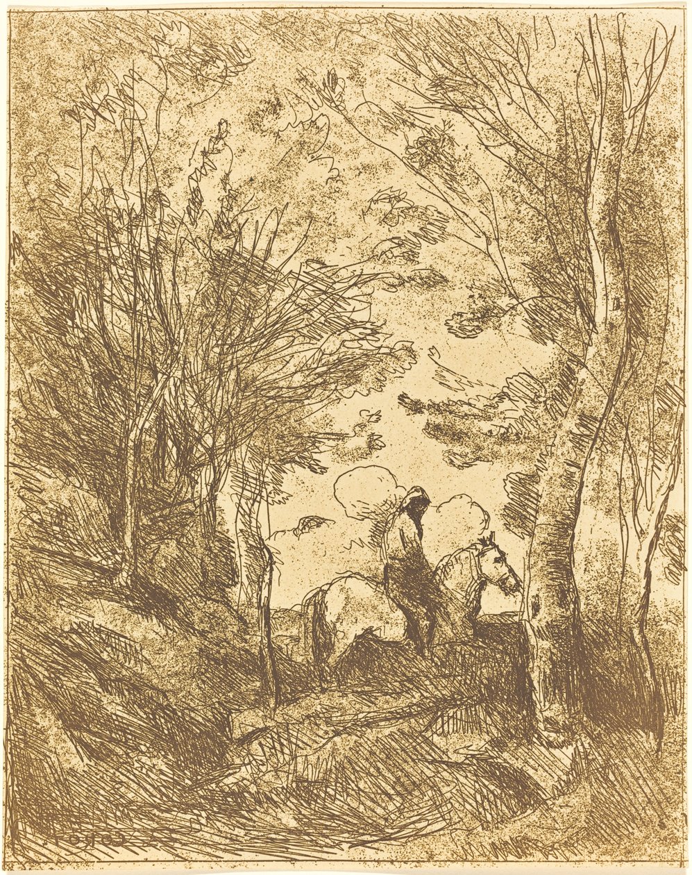 Horseman in the Woods, Prato Grande (Le Grand Cavalier sous bois) de Jean Baptiste Camille Corot