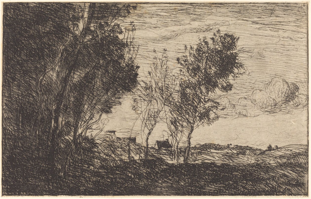 In the Dunes: Souvenir of The Hague (Dans les dunes: Souvenir du bois de La Haye) de Jean Baptiste Camille Corot