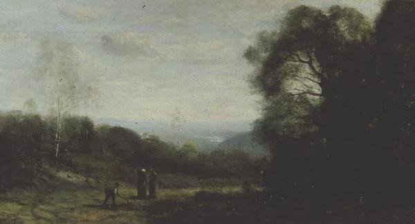 Nas colinas acima do Ville DAvray de Jean Baptiste Camille Corot