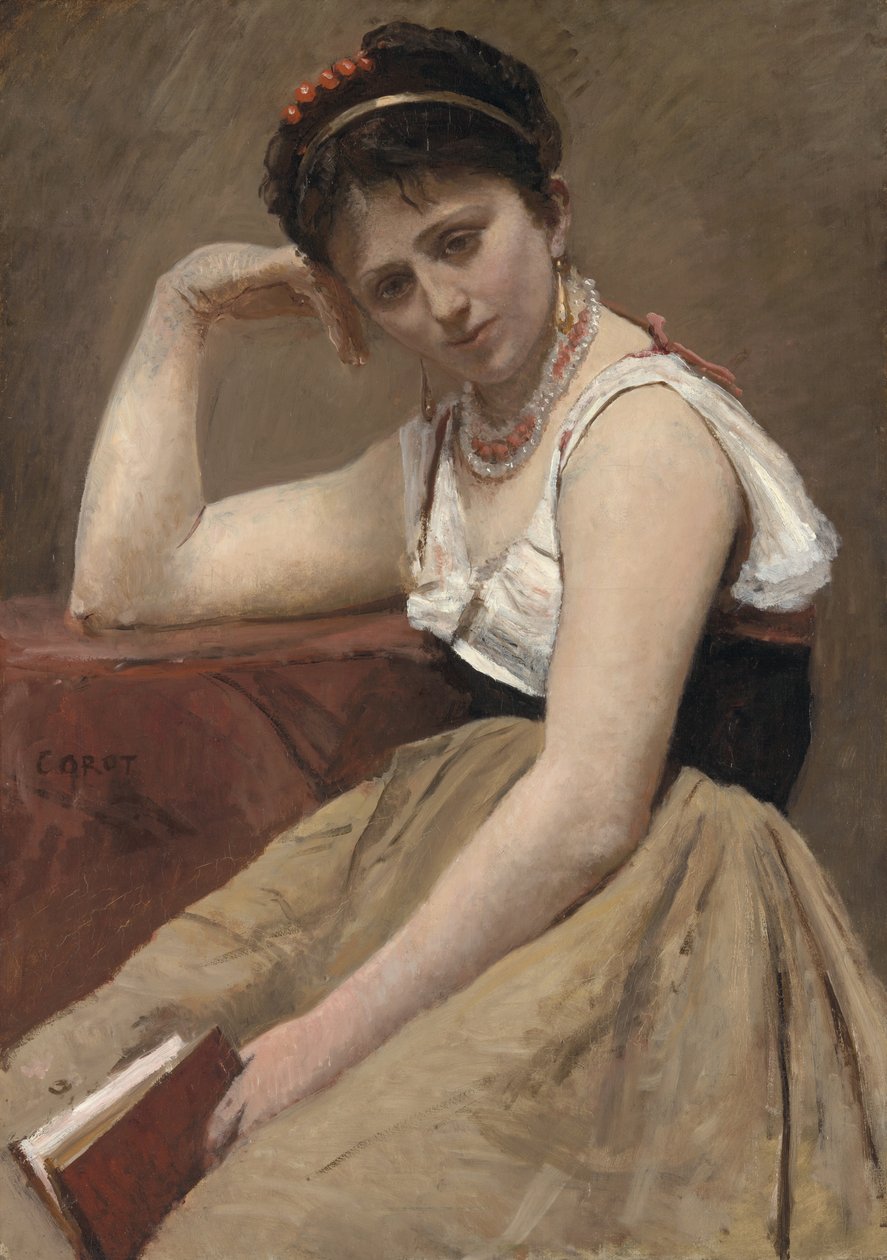Leitura interrompida de Jean Baptiste Camille Corot