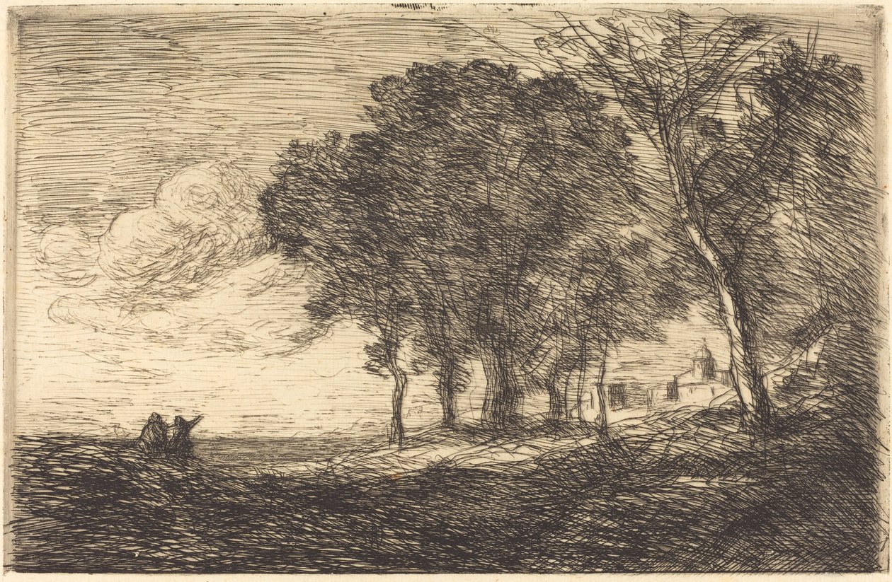 Paisagem italiana de Jean Baptiste Camille Corot