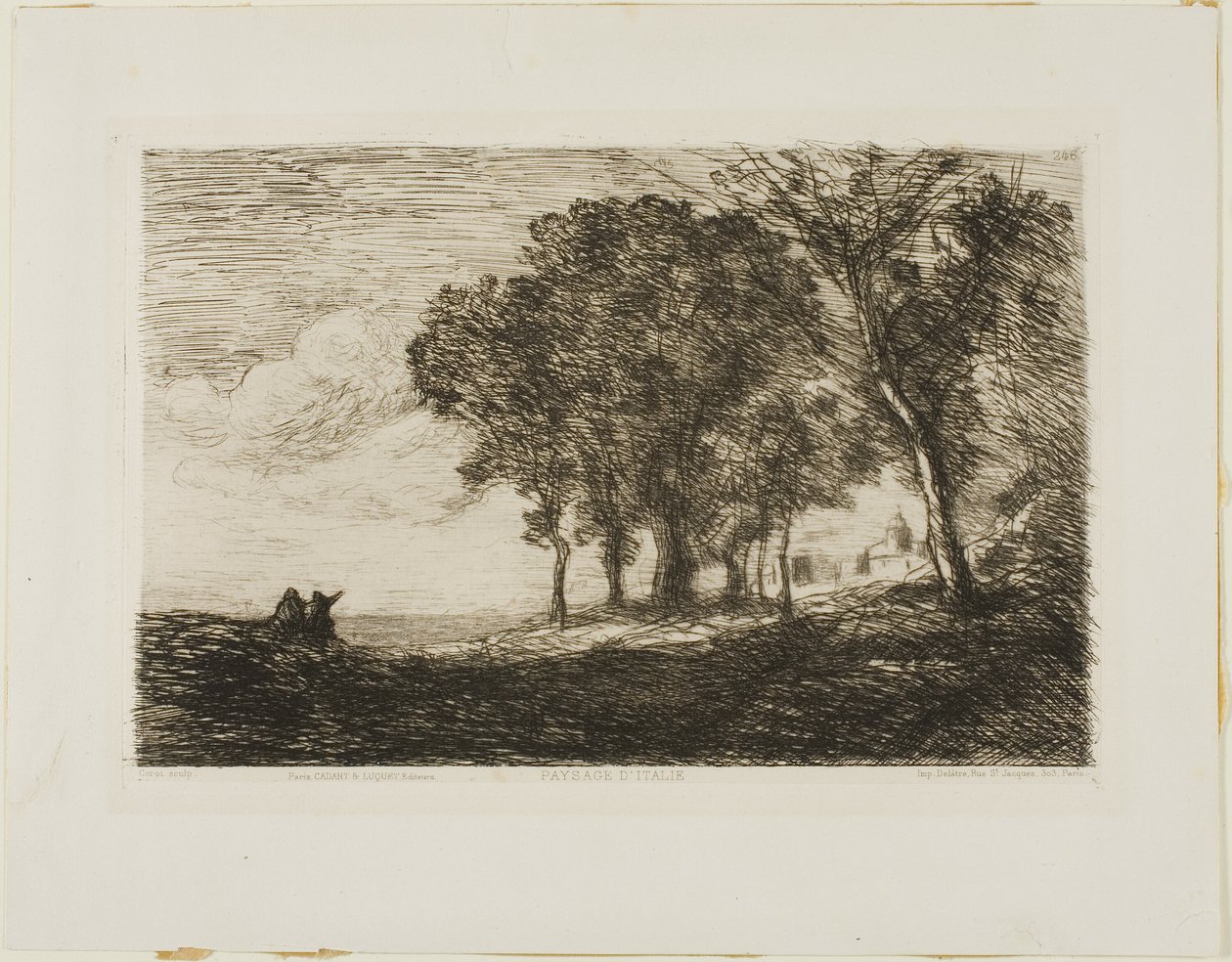 Paisagem italiana de Jean Baptiste Camille Corot