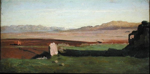 Italian Landscape, c.1826 (óleo sobre painel) de Jean Baptiste Camille Corot
