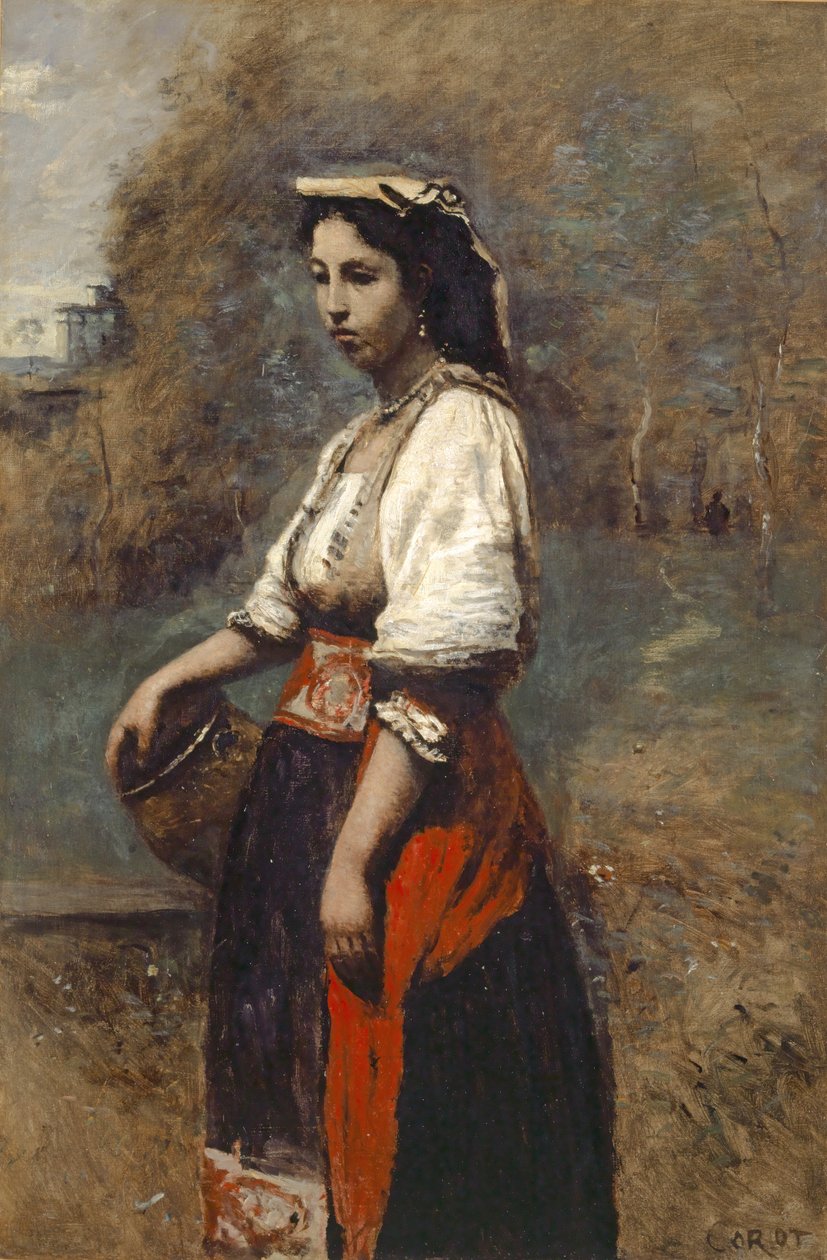 Mulher Italiana no Poço de Jean Baptiste Camille Corot