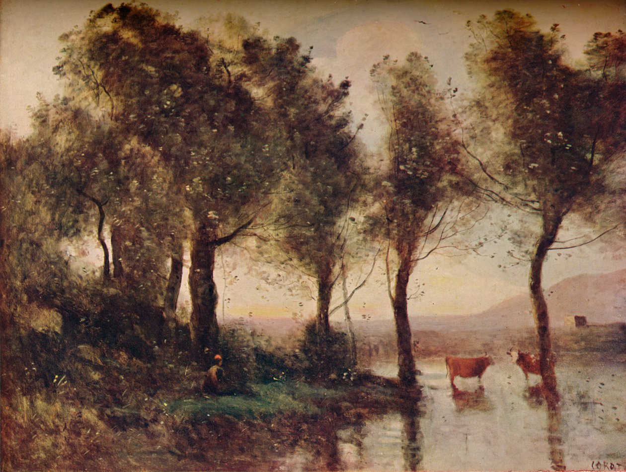 LEtang, As Lagoas, século 19, 1910 de Jean Baptiste Camille Corot