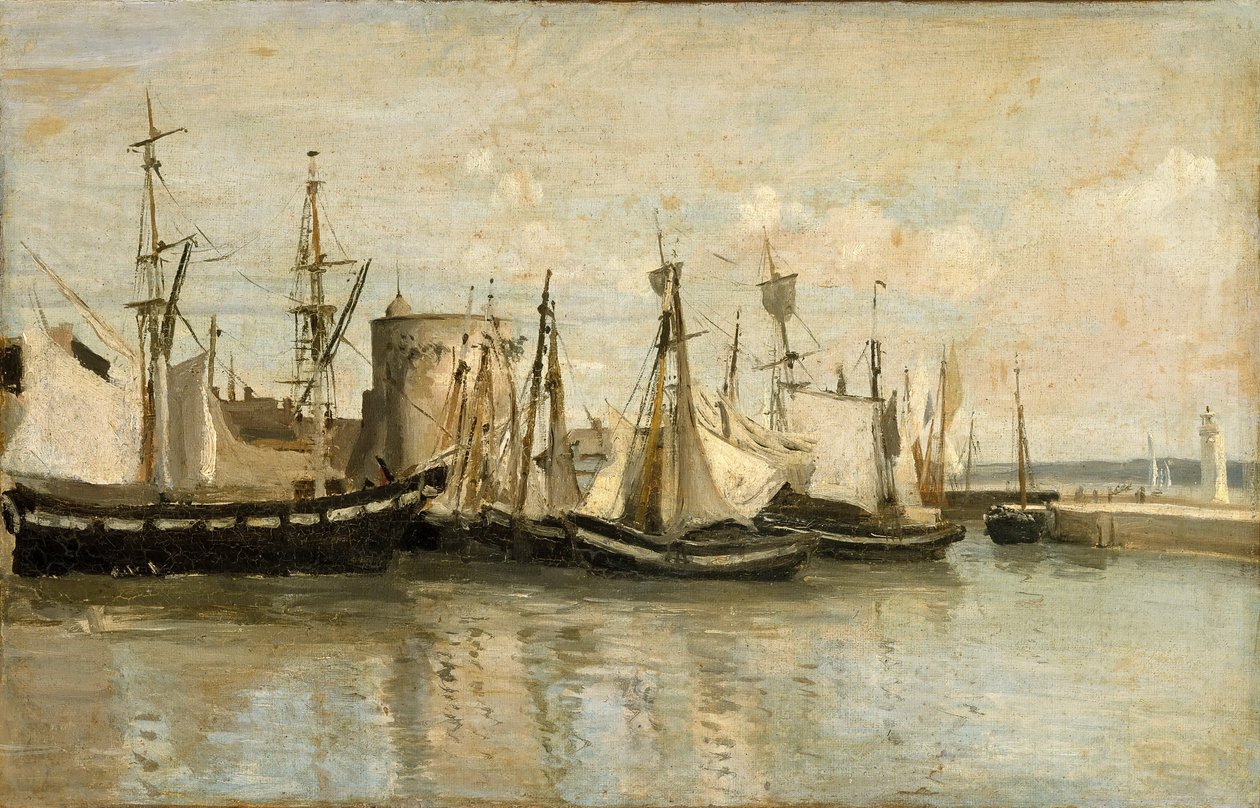 La Rochelle. Entrada para o porto de aterramento de Jean Baptiste Camille Corot