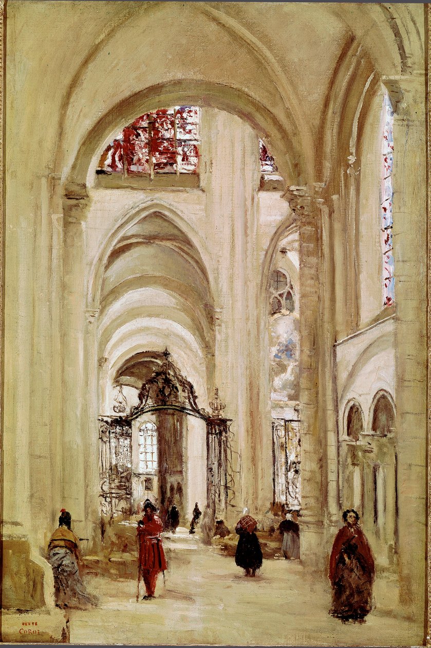 La cathedrale de Sens Pintura de Jean Baptiste Camille Corot (1796-1875) 1874 Dim. 61x40 cm Paris, Musee du Louvre de Jean Baptiste Camille Corot