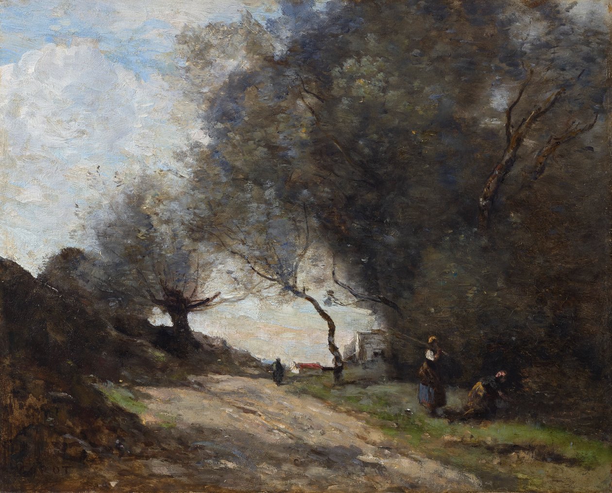 Apanhar à beira da estrada de Jean Baptiste Camille Corot