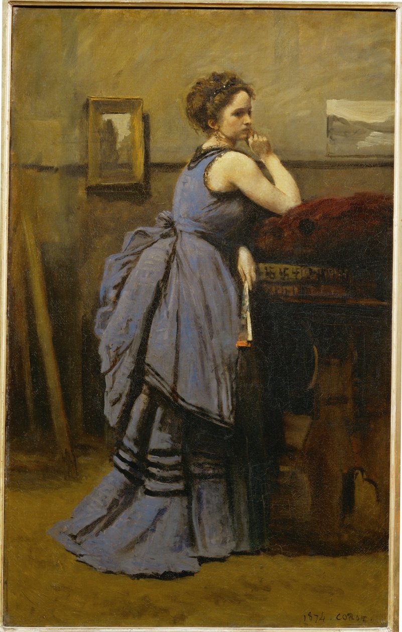 La dame en bleu - A dama de azul ... de Jean Baptiste Camille Corot