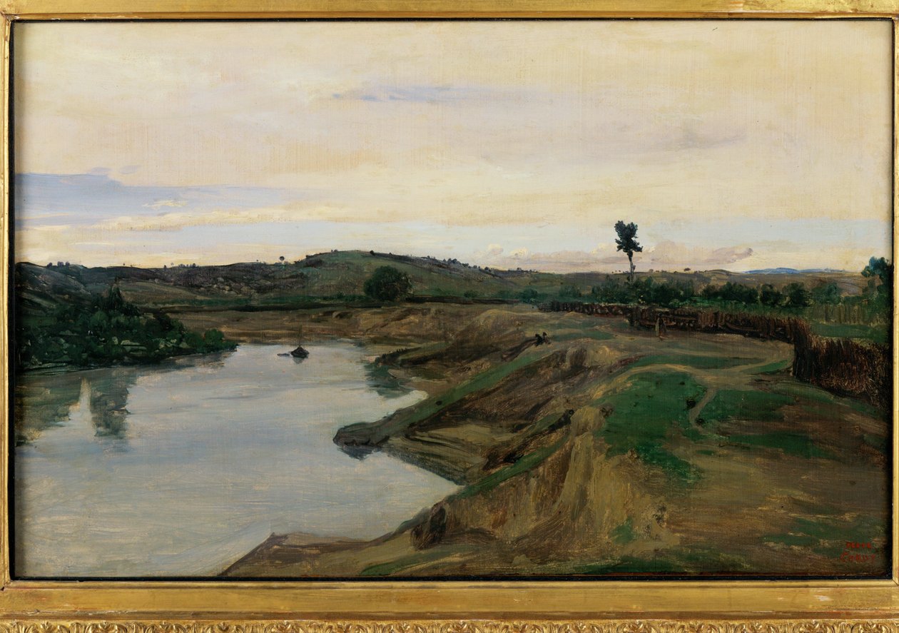 O passeio de Poussin, o campo de Roma ... de Jean Baptiste Camille Corot