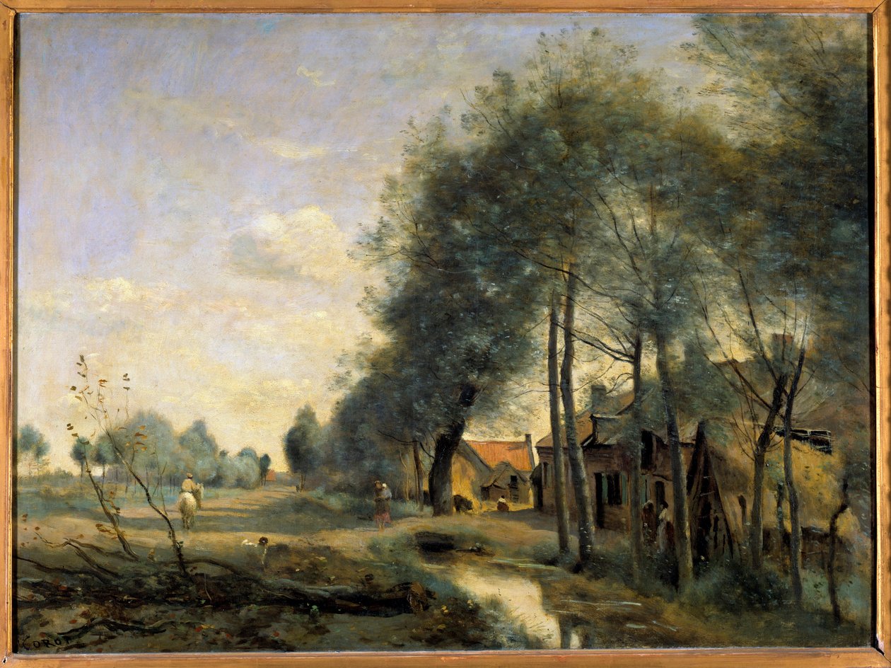 La route de Sin le Noble, perto de DouaiPainting por Camille Corot (1796-1875) Sol do século XIX. 0,6x0,81 m de Jean Baptiste Camille Corot