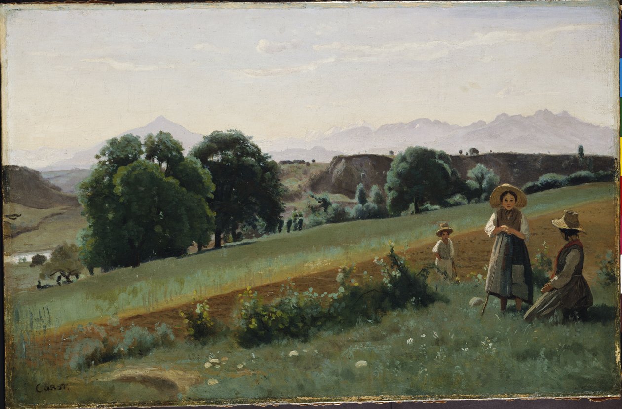 Paisagem em Mornex, c.1842 de Jean Baptiste Camille Corot