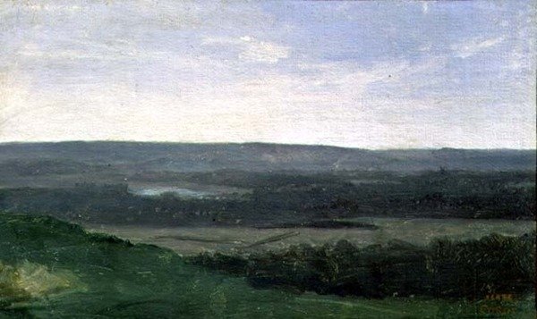 Paisagem com Montanhas Distantes, c.1840-45 de Jean Baptiste Camille Corot