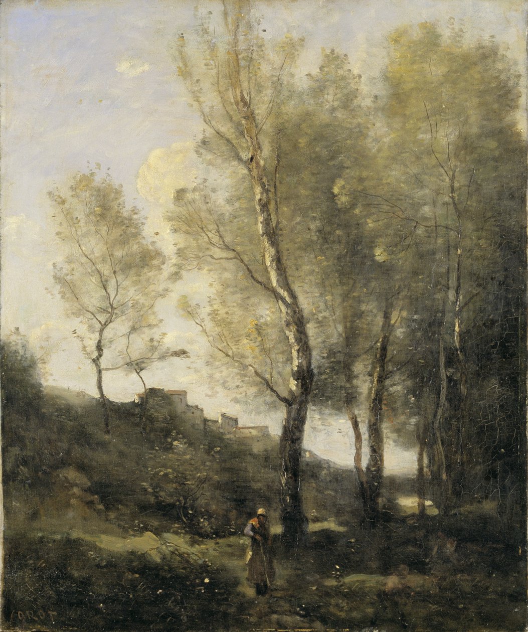 Paisagem com álamos de Jean Baptiste Camille Corot