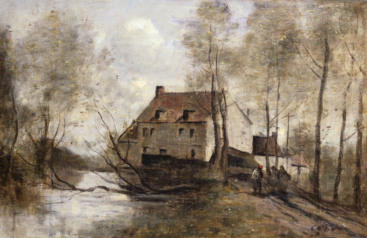 Le Moulin Brule, Planque, perto de Douai de Jean Baptiste Camille Corot