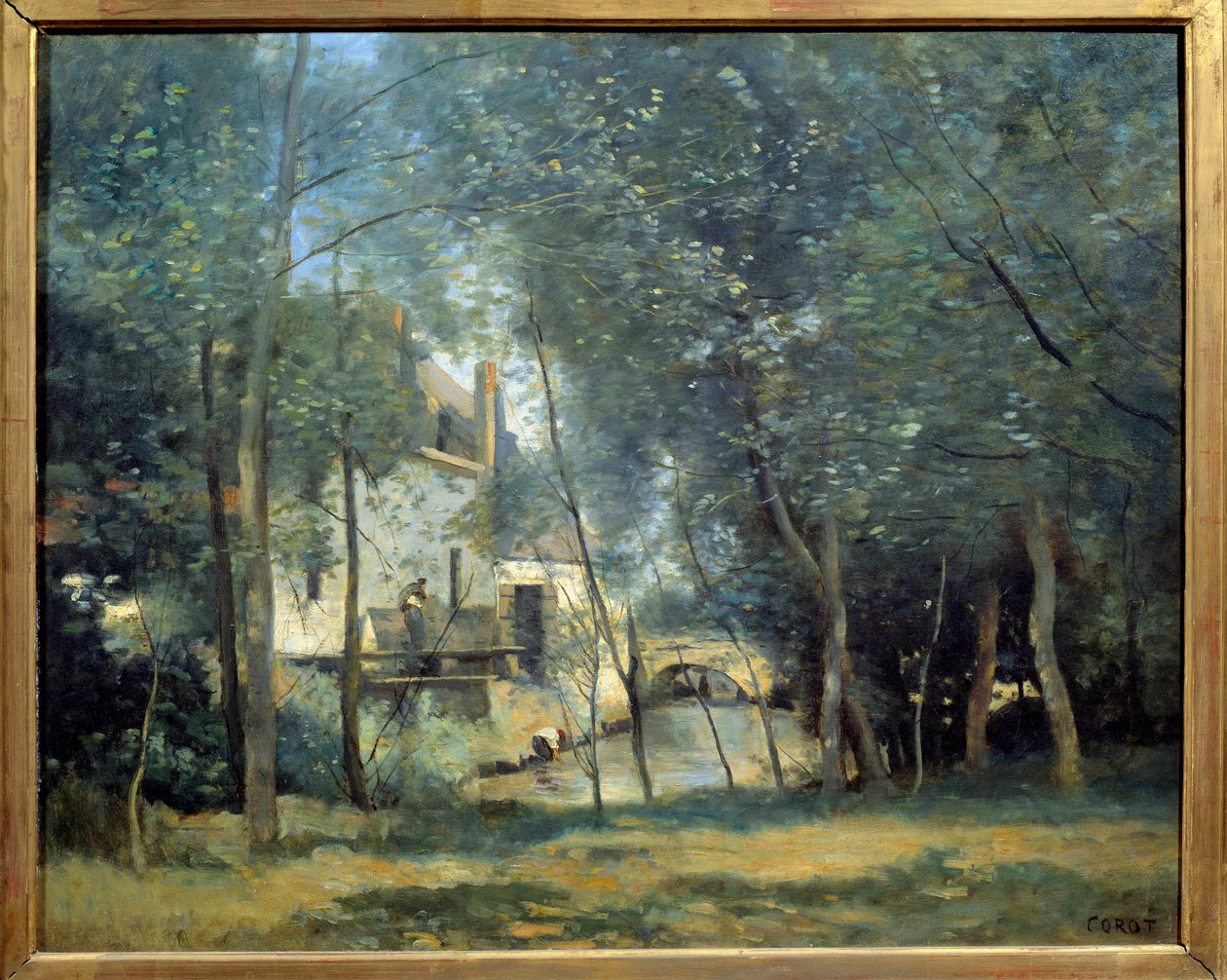 O Moinho em Saint-Nicolas-Lez-Arras Pintura de Camille Corot (1796-1875) 1874 Sol. 0,65x0,81 m Paris, musee d