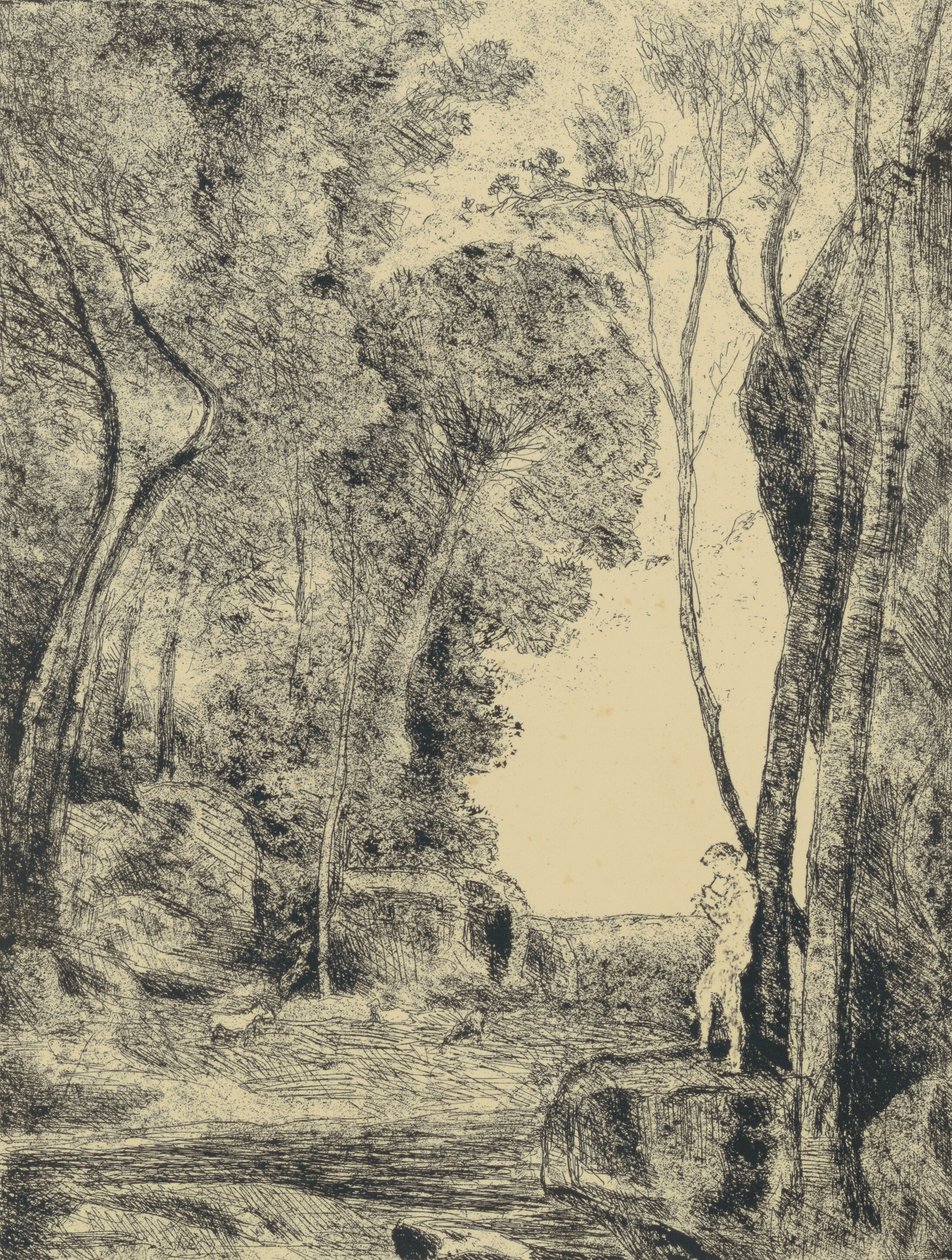 O Pastorinho, 1º painel de Jean Baptiste Camille Corot
