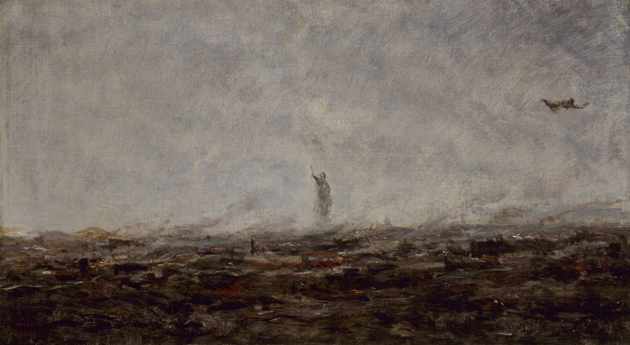 Le Rêve: Paris em chamas, setembro de 1870, em 1870 (óleo sobre tela) de Jean Baptiste Camille Corot